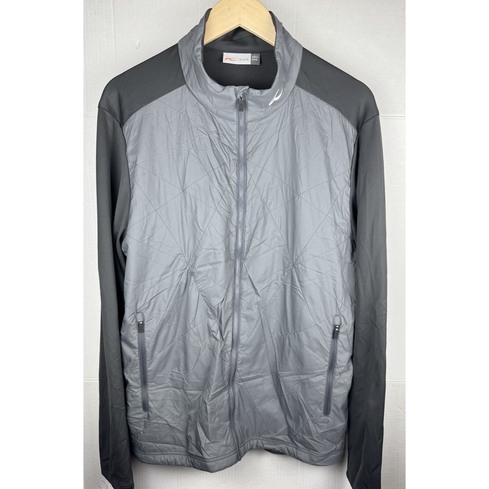 Kjus Jacket Men's 54 XL Gray/Silver Quilted Retention Outdoor Golf Performance